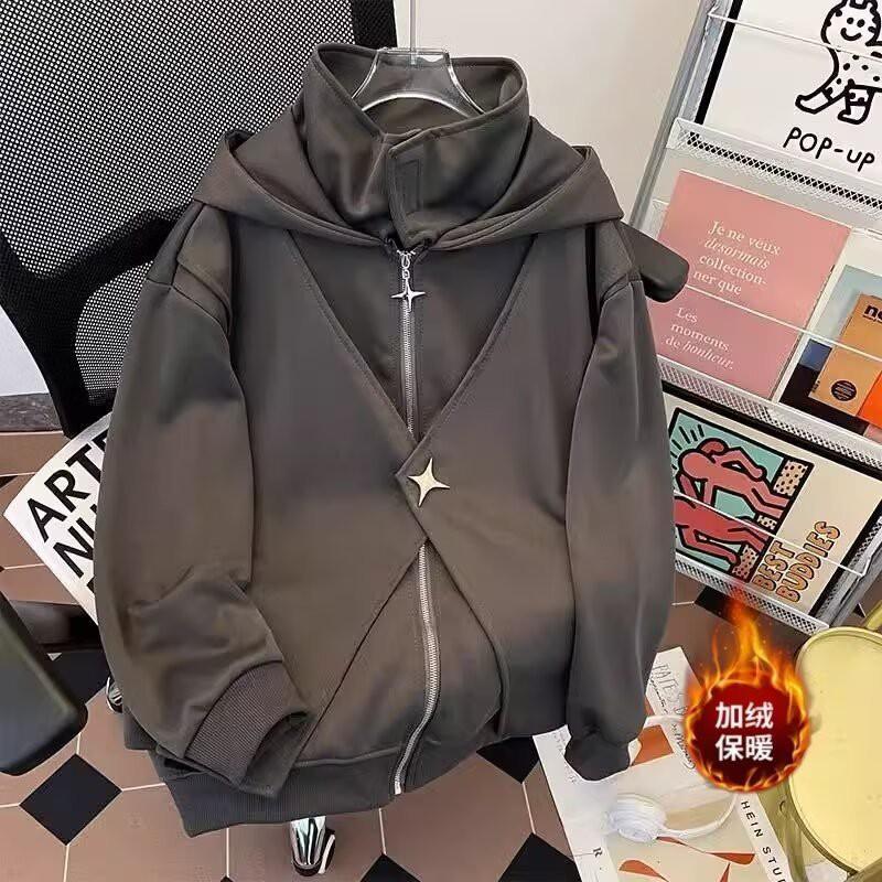Mens Oversized Hooded Sweatshirt Lightweight Streetwear Unisex Casual Pullover With Ribbed Hem
