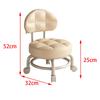 Low Round Rolling Stool PU Leather 360° Rotating Pulley Stool Roller Seat Short Stool for Home Library Office Garage Salon