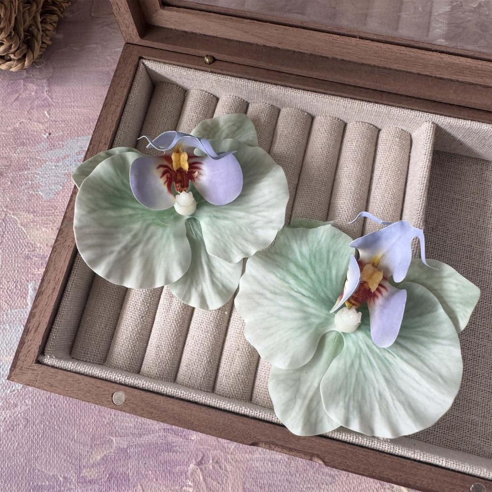 Sweet Orchid Flower Hairpin Rhinestone Women Side Clip Butterfly Orchid Hair Clip  Gifts