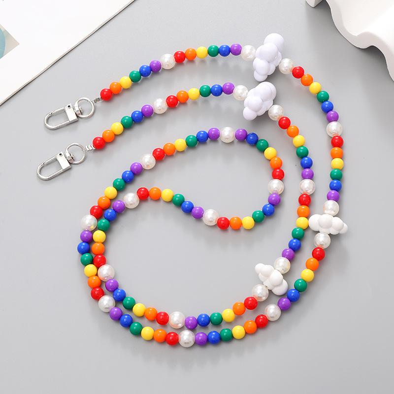Yi Lian Acrylic Beaded Phone Chain: Pearl Crossbody Strap Charm for Women