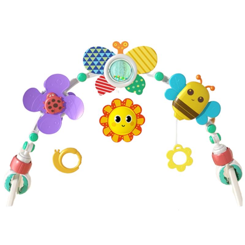 

Подвеска-колокольчик для кроватки-коляски, многофункциональная 2в1, вращающаяся погремушка, успокаивающая flowers bed bell