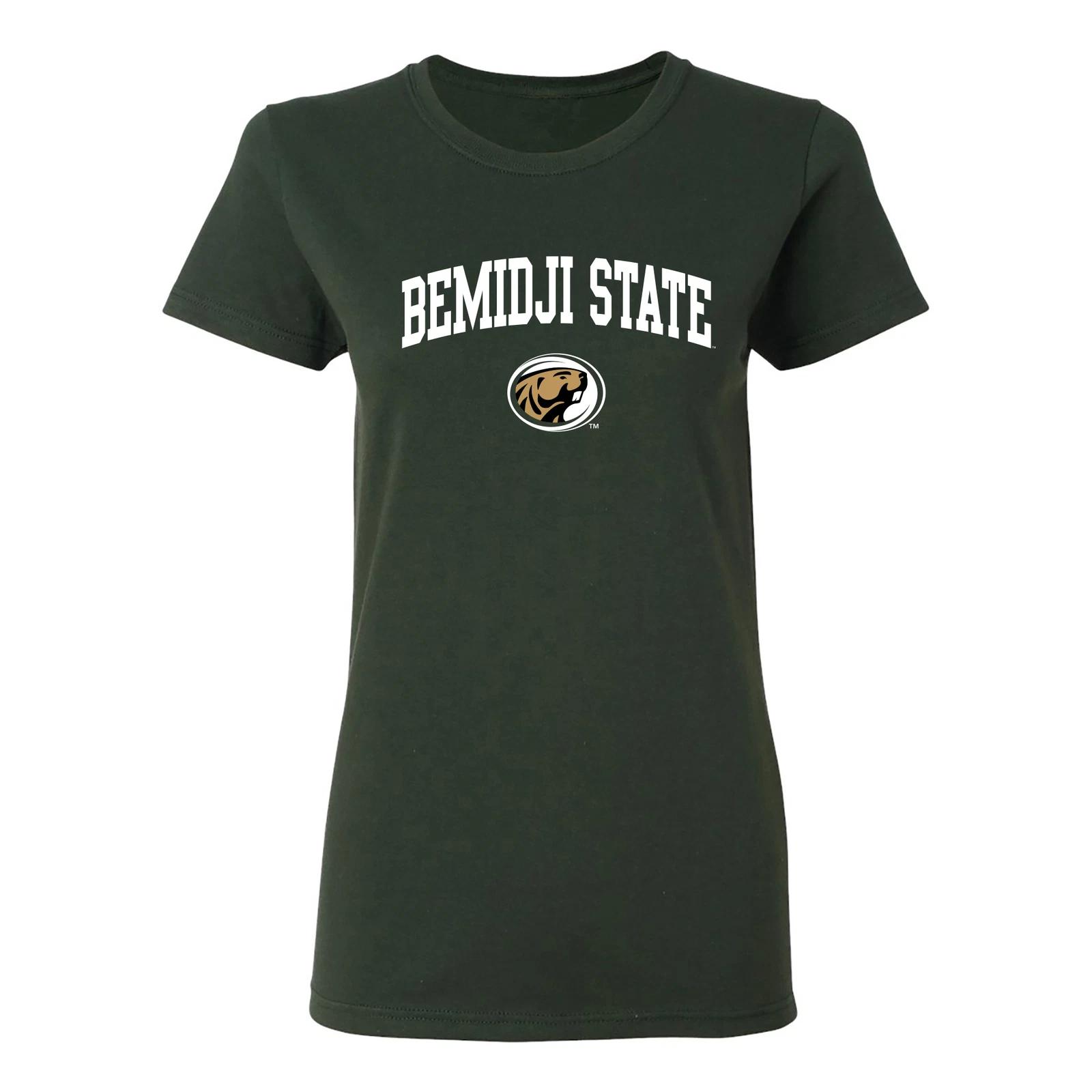 Bemidji State Beavers Arch Logo Womens T Shirt - Forest 3XL