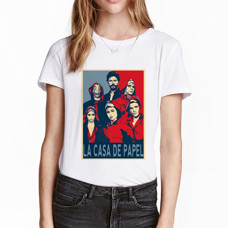 La Casa De Papel Money Heis T Shirt Women Hip Hop 90S Tshirt Harajuku Femme House