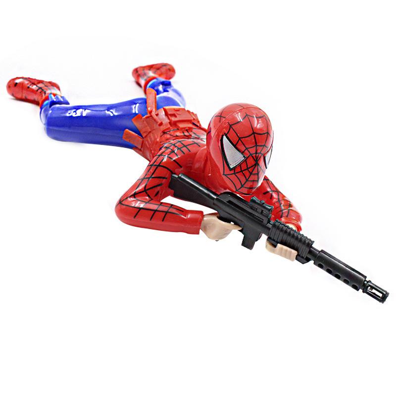 Marvel Peripherie Krabbelspielzeug Spider-Man Captain America Hulk Mit Pistole Krabbelmodell Mit Lichtern Kinder-Krabbelspielzeug