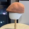 Embroidered Letter R Shaped Beret Hat for Women in Autumn and Winter Cashmere Blend Warm Reverse Wear Forward Hat