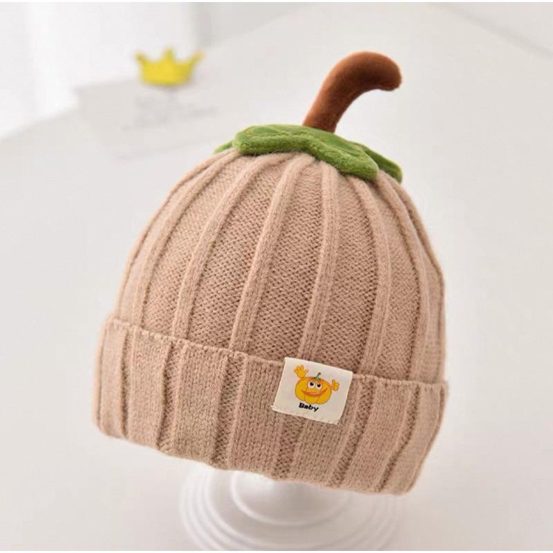 

Новые детские шапки осень-зима для мальчиков и девочек, мультяшная теплая шерстяная шапка с тыквой, ветрозащитная и приятная к коже, внутренняя вязаная шапка One Size