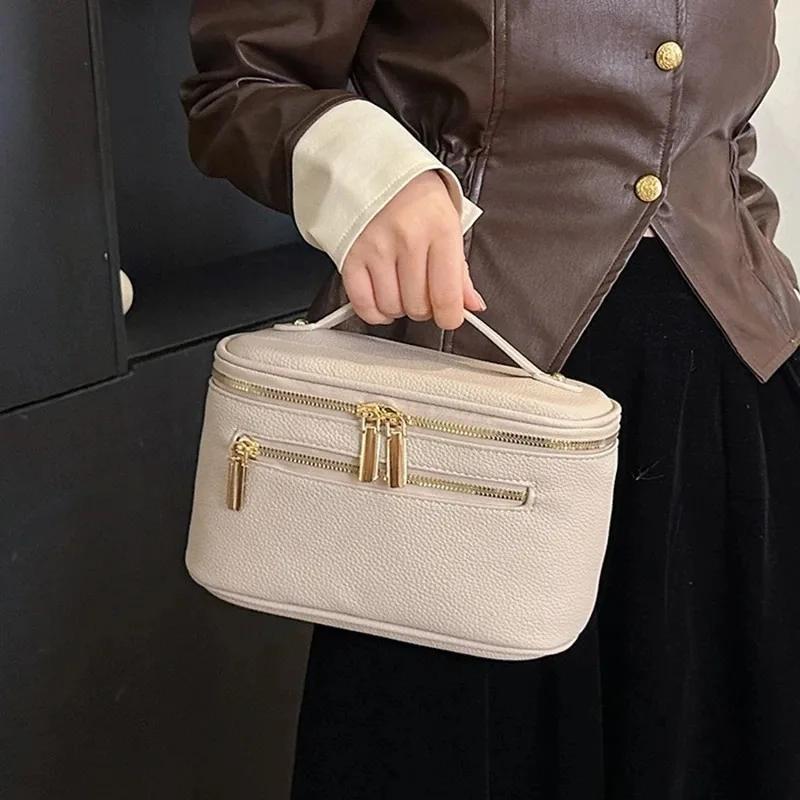 Leather PU Cosmetic Bag Portable Women's Large Capacity Cosmetic Bag Multifunctional Waterproof Cosmetic Bag