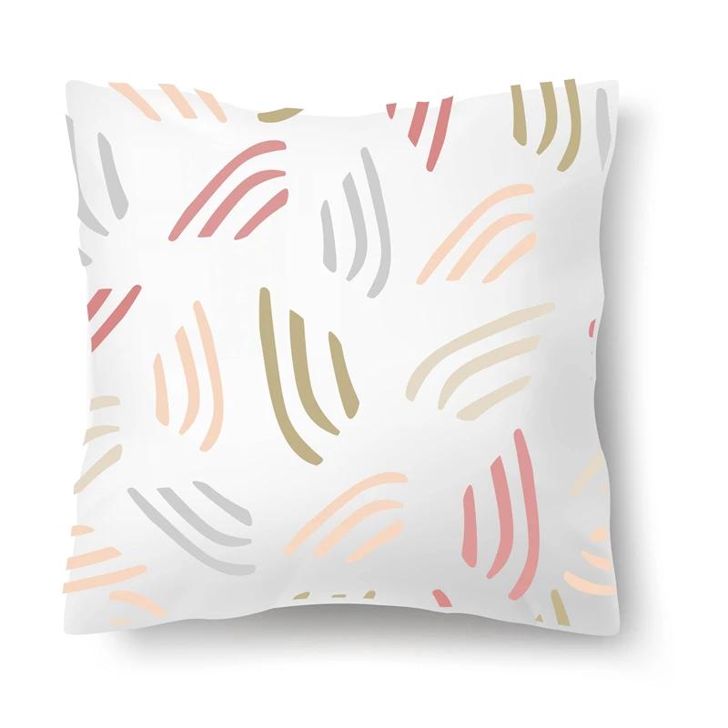 Nordic Floral Print Pillowcase 45x45CM Sofa Office Seat Car Cushion Cover Creative Ornament Bedroom Room Home Decoration