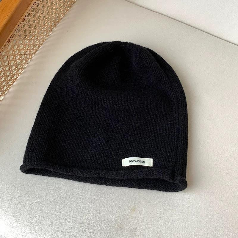 % Wool~ Internet celebrity atmosphere heap hat big head circumference men and women autumn and winter warm advanced cold hat show small face