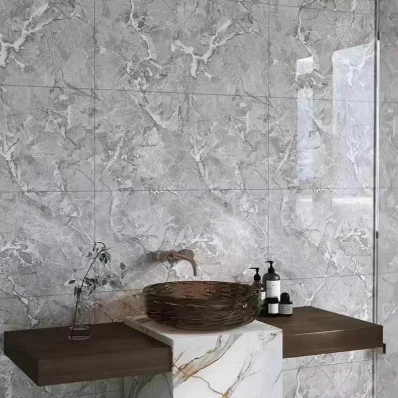 10-50PCS Marble Pattern Self-adhesive Wallpaper Imitation Tile Wall Stickers 3D Ceramic Tile Wall Renovation Decoration Sticker