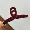 Elegant Autumn/Winter Large Flocked Claw Clip for High Ponytails - Internet Celebrity Style Hair Accessory