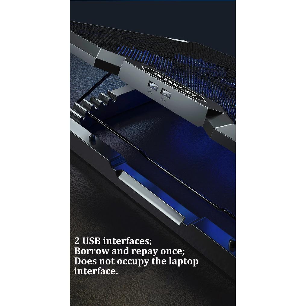 ICE COOREL K10 Laptop Cooler Cooling Pad 8 Fans RGB Laptop Cooling Pad Cooling Radiator Base Notebook Cooler For 12-18 Inch