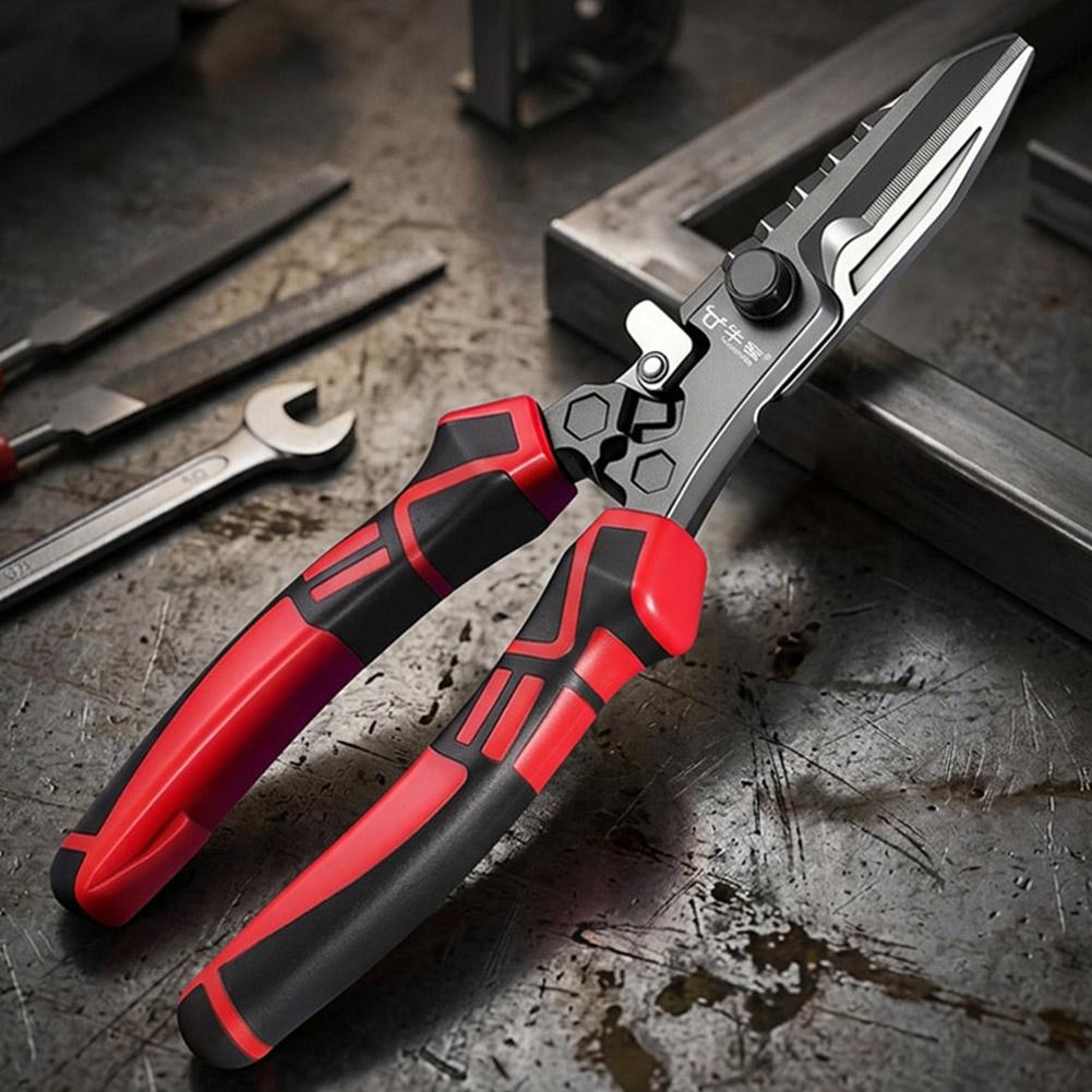 Multi-functional Electrician Scissors, Crimping Wire Cutting Tool With Wrench Aviation Snips For Metal Sheet And Cable Cutting