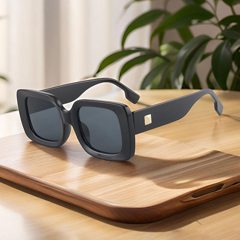 Occhiali da Sole Quadrati Cool Non Polarizzati Semplici Neri alla Moda per Uomo Donna Decorazioni alla Moda