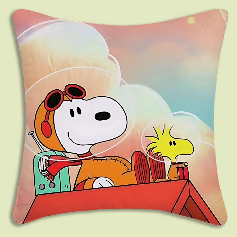 Cartoon Cute S-Snoopy Pillow Covers Cartoon Sofa Decorative Home Double-Sided Printing Short Plush Cute Cushion Cover