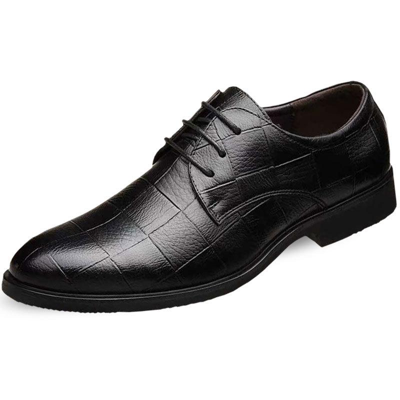 Leather shoes men's business formal groomsmen plus size shoes versatile casual wedding shoes