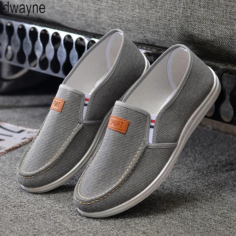 Fashion Men's Casual Shoes Canvas Shoes Men's Breathable Casual Walking Soft Soles Work Canvas Cow Tendon Soles Healthy Walking Shoes