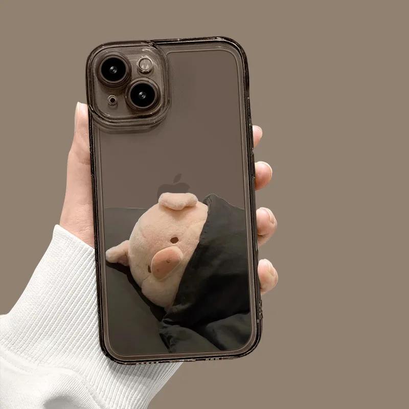 

Милый мультяшный свинья пара чехол для телефона для iPhone 17 16 15 11 12 14 13 Pro Max Mini XS XR 7 8 Plus SE Кавайный животное чехлы для мобильного телефона iPhone 15 Pro