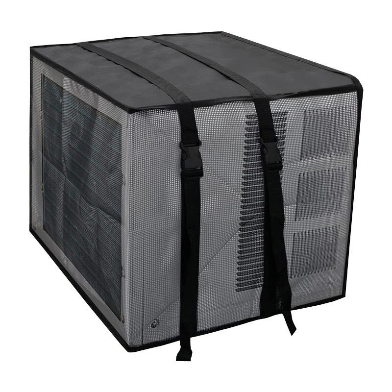 1pc Outside AC Unit Black Leaves Clogging Outdoor with Waterproof Top Breathable Air Conditioner Cover Removable Mesh Covers