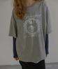 LONQUE Vintage Roze T-shirt met Halve Mouwen (Melange)