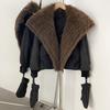 Natural removable real fox fur collar women's autumn and winter new white duck down jacket loose thickened warm jacket