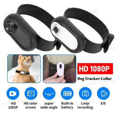 Collier Traceur Chien Chat Caméra Chat Sans Fil HD 1080P Colliers Caméra Sport/Action avec Enregistrements Vidéo Collier Sans Fil Fournitures pour Animaux