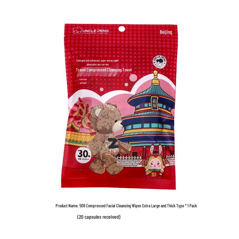 Large Disposable Compressed Cotton Towels - Portable and Individually Wrapped for Bath, Face Cleansing, and Travel.