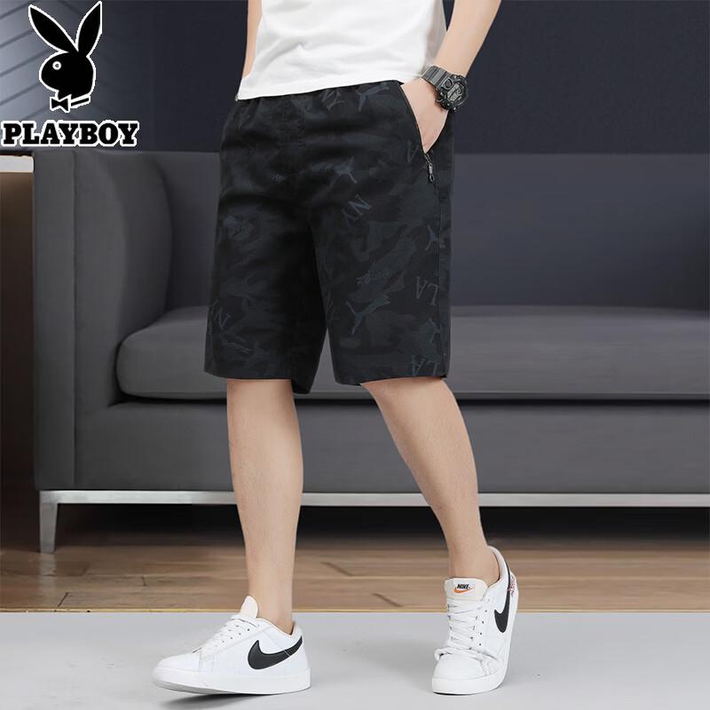 Playboy Men s Printed Cotton Casual Shorts L