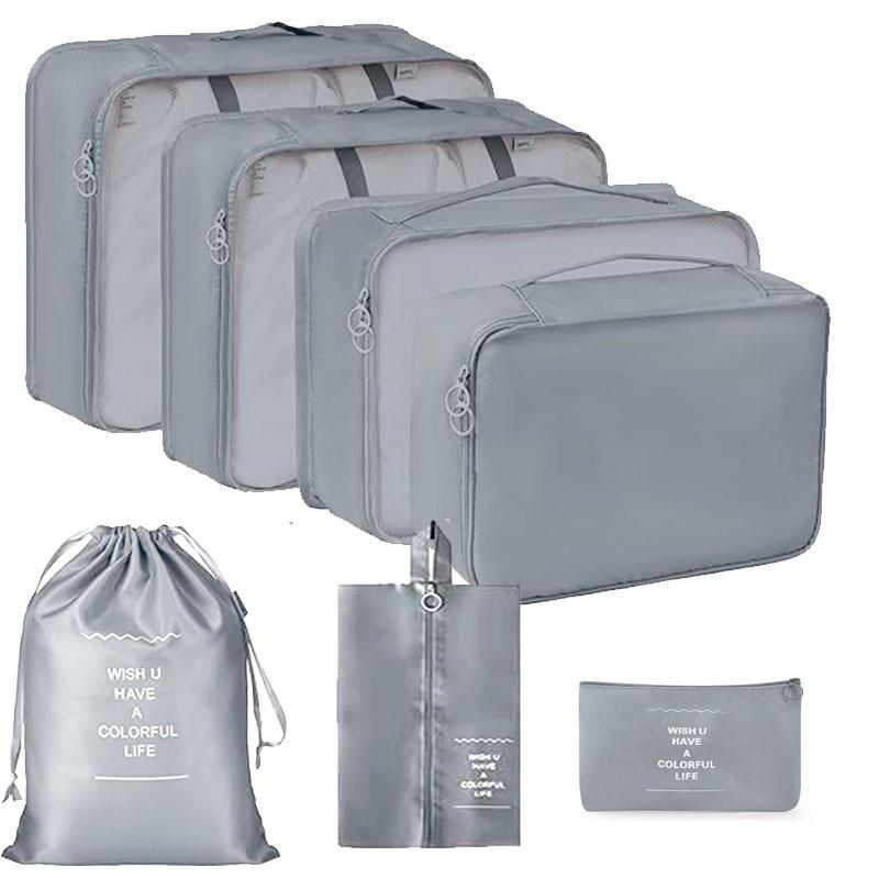 Seven-Piece Travel Storage Set: Wash Bag, Clothes, Underwear Organizer & Folding Sub-Pack