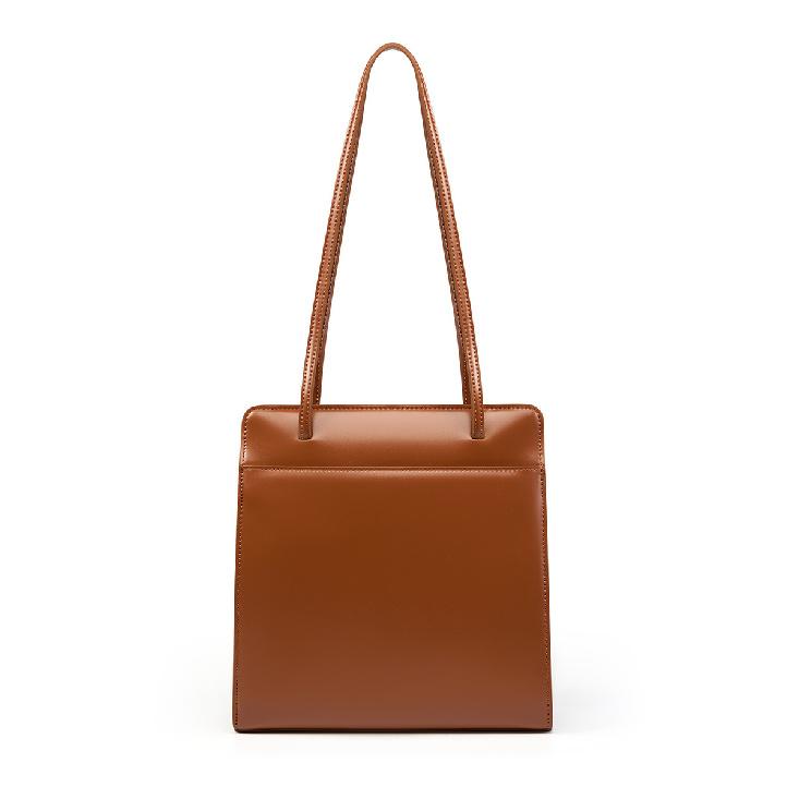 

High-End Tote Bag Genuine Leather New Commuter Versatile Bucket Bag Vintage Elegant Shoulder Bag Red Bride Wedding Bag коричневий