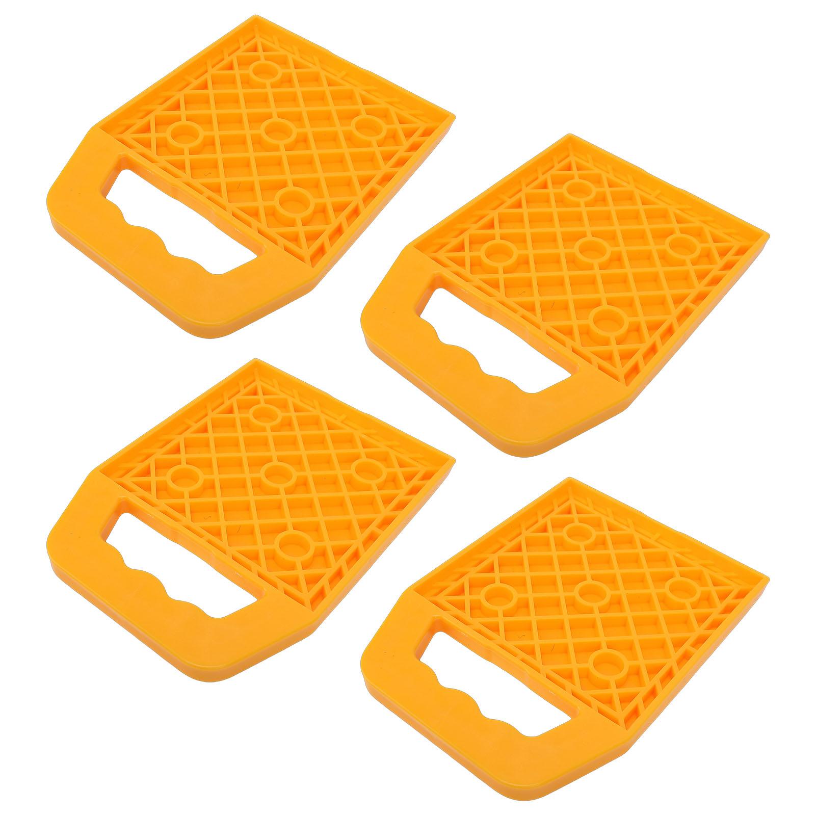 

4PCS RV Stabilizing Jack Pads Universal 6.6in X 6.6in Leveling Jack Pads Stabilizer Blocks for Trailer Camping Vehicle