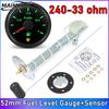 52mm Fuel Level Gauge With Alarm 7 Colors Backlight Pointer Oil Tank Meter 0-190Ohm For Auto Marine Boat Car 12V 24V Fuel Tank