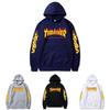 Felpa con cappuccio oversize stampa fiamme vestibilità larga casual per coppia