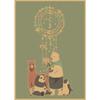 Shirokuma Cafe Retro Anime Poster - Japanese Kraft Paper Wall Art