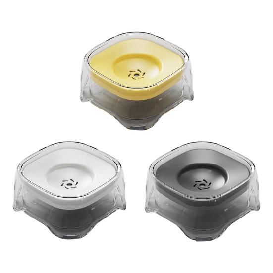 Floating Bowl Transparent Pet Water Dispenser 2000ML Large Capacity Suspended Plate Design Stable Water Surface Pet Dish