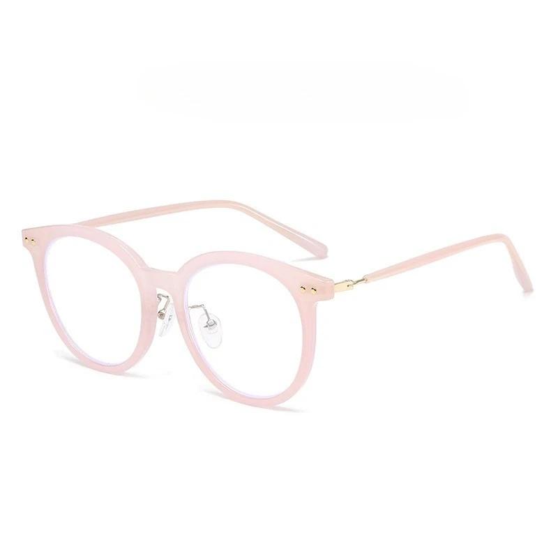 

Men s and Women s New High-definition Anti-blue Light Myopia Glasses Men s Trend Round Large Frame Comfort Myopia Glasses -6.0 0 розовый