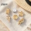 Faux Perlen Schuhanhänger 6 Stück/Set Goldfarbene Anhänger, Sommer Eiscreme Muschel Seestern Anhänger für Clogs Damen Mädchen Strand Schuhwerk Dekor Zubehör
