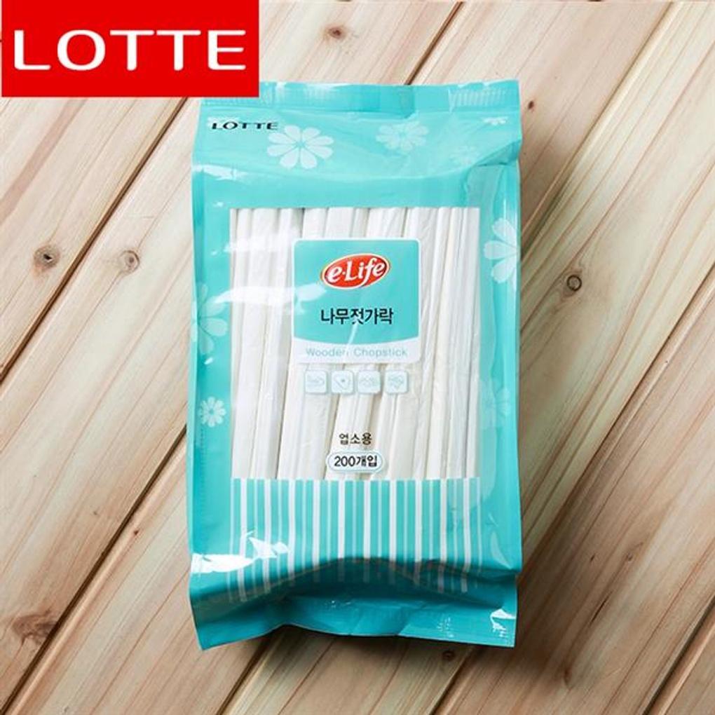 200 шт. Деревянные палочки для еды Lotte E-Life (Маленький)