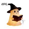 Bedside Atmosphere Light Halloween Ghost Figurine with LED Light Resin Witch Hat Statue Niche Aesthetic Ornament Guitar/Book Cute Luminous Sculpture