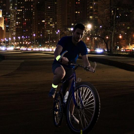 8pcs Reflective Bands for Wrist Ankle High Visibility Night Cycling Tape Green