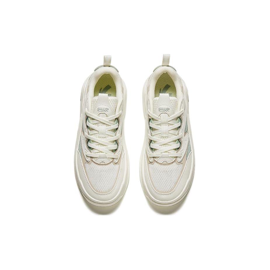 Anta Life Collection Back Rise Abrasion Resistant Slip Resistant Low Top Casual Shoes Women's White Green 122428854-3
