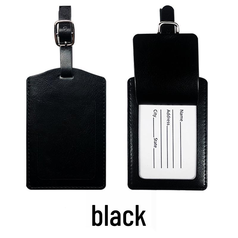 Metal Buckle Boarding Pass and PU Leather Luggage Tag with Hot Stamped Paper Card