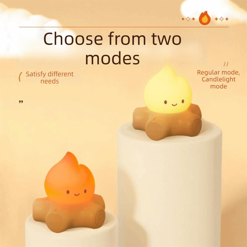 Dimmable LED Flameless Candle Soft Silicone Campfire Night Light LED Candles  Timing Function