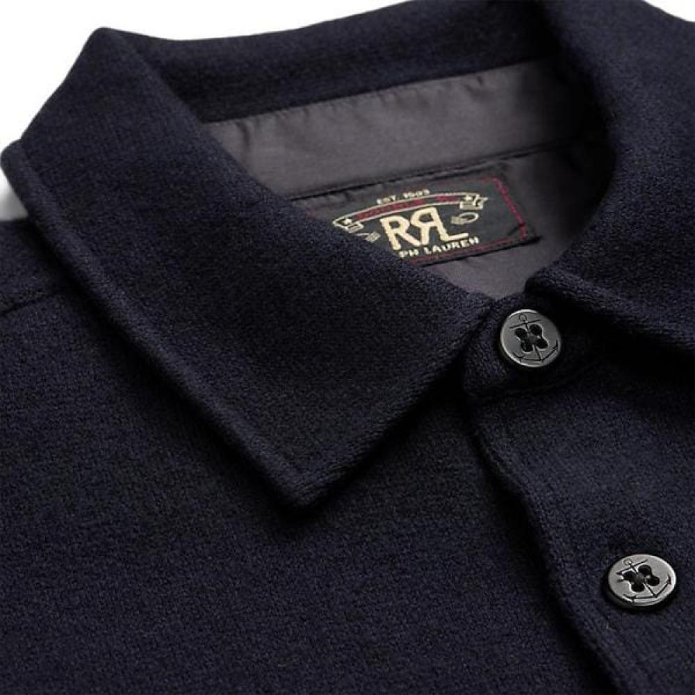 Rrl Buzzeye Jacquard Wool Work Shirt Sweater  Mnrrswe16820169410 