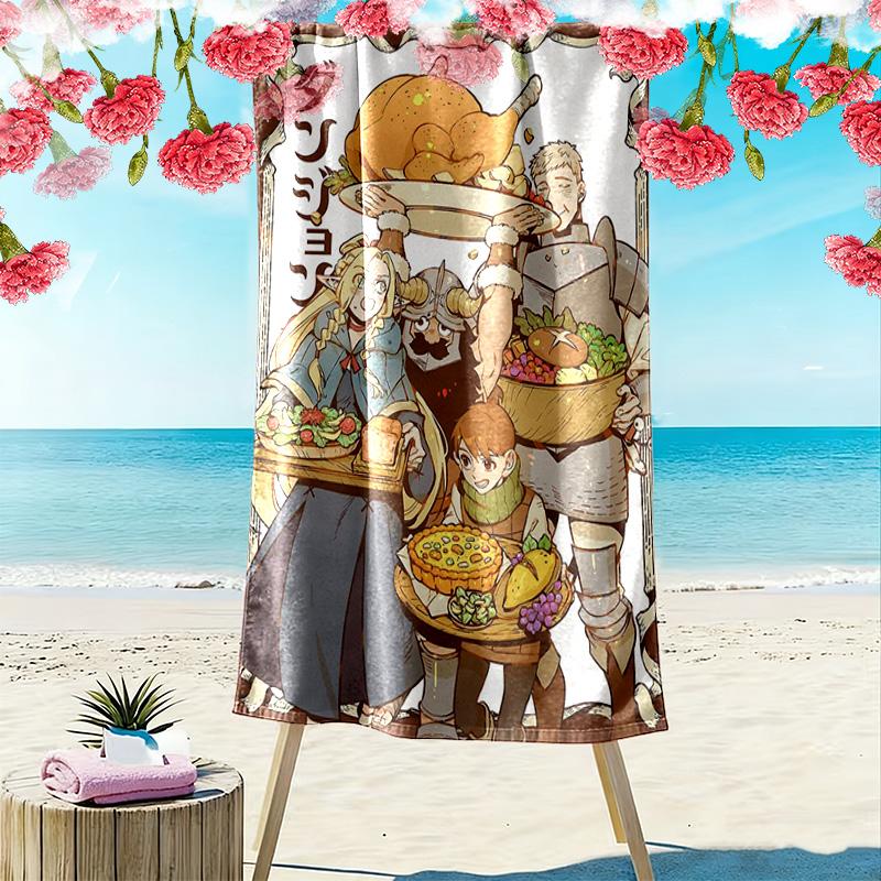 Delicious in Dungeon 2D Flat Print Beach Towel, Large Soft Quick Dry Towel for Beach Camping SwimmingDSTJ0925232