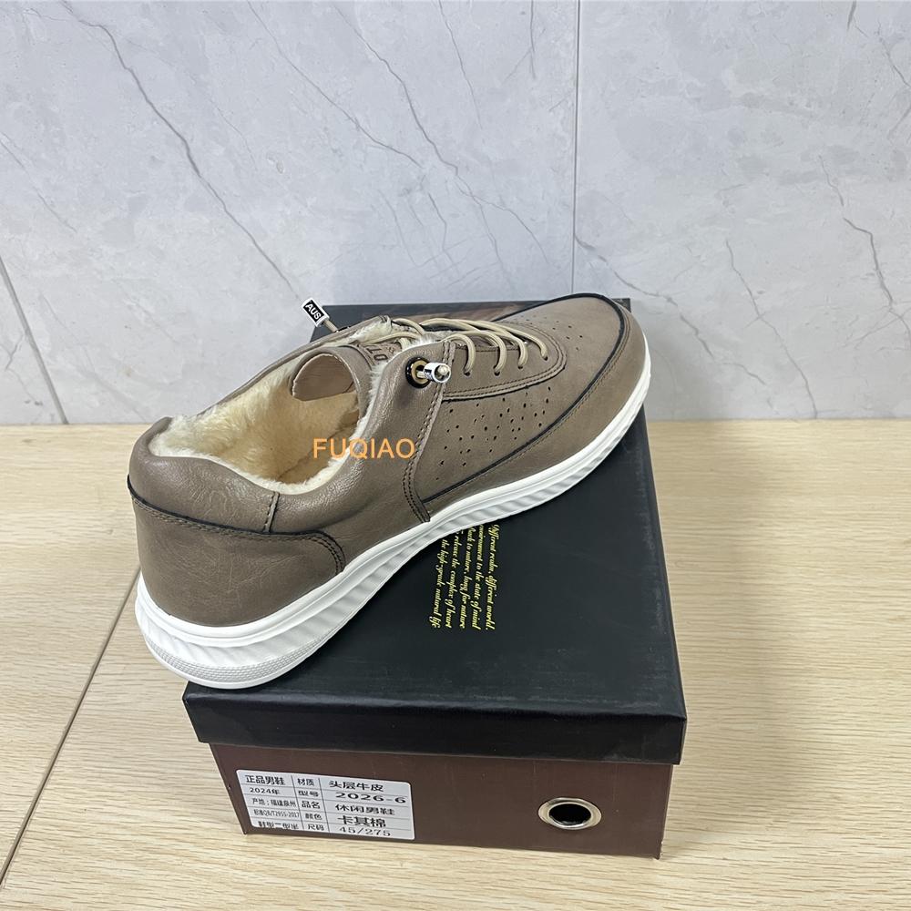 Winter High Quality Genuine Leather Flat/5cm Elevator Shoes Man Comfortable Warm Driving Shoes Slip Easy To Wear Men Casual Shoe