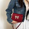 New Design Bowknot Armpit Bag Solid Color Y2k Small Handbag Casual Bow Crossbody Bag  Lady
