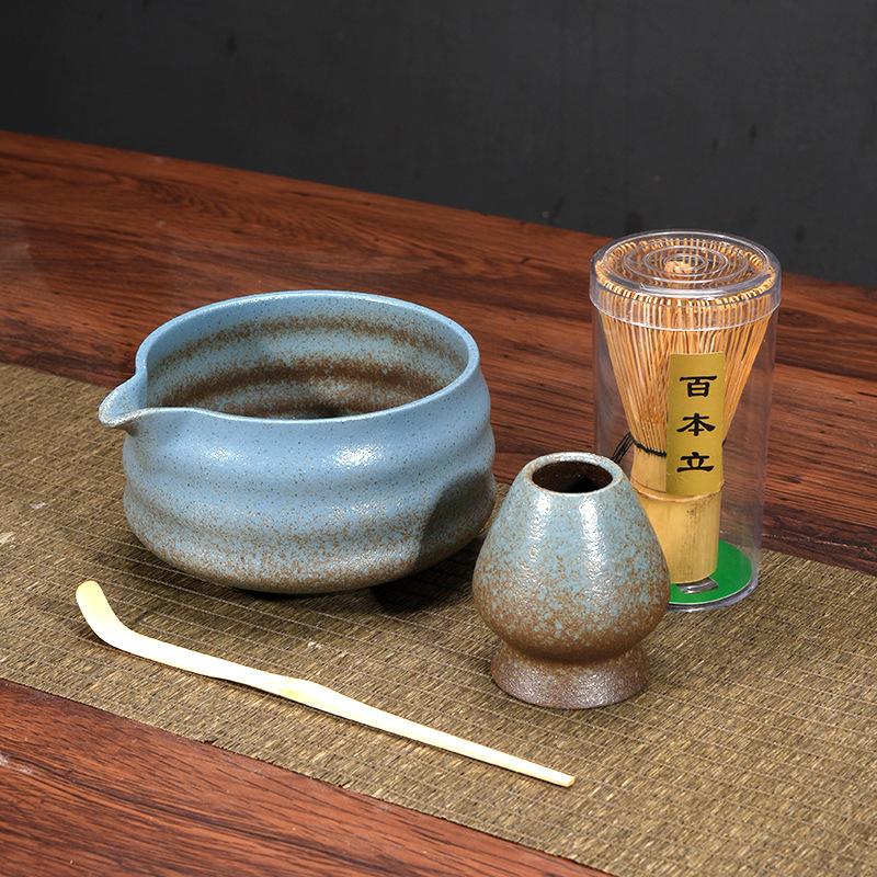 Hrubá keramická miska na matcha s hubičkou, Štětec na matcha nástroje, Japonská čajová miska, Šálek na matcha, Míchátko, Sada metliček na čaj