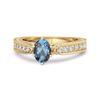 London Blue Topaz Tapered Five- 925Stone Ring - 925 Sterling Silver Gold Vermeil