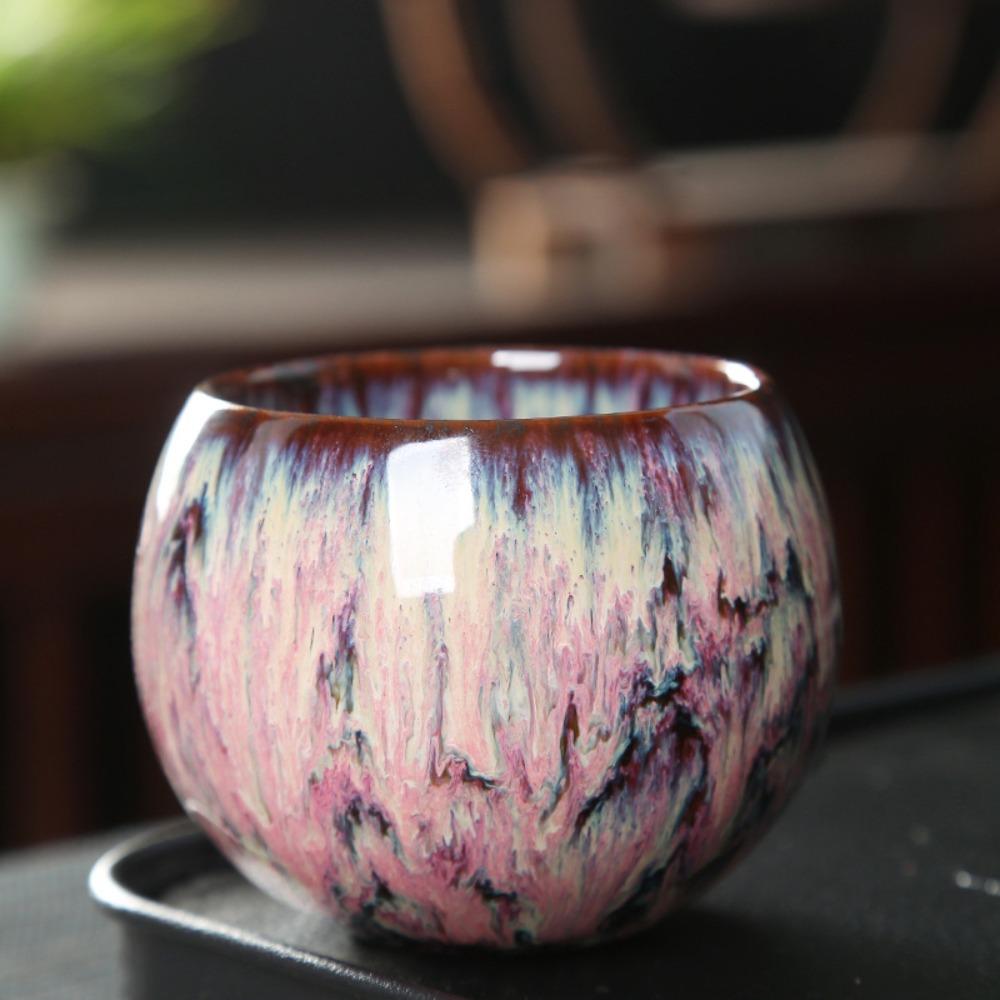 

Creative 150ml Ceramic Teacup Kung Fu Japanese Style Tea Bowl Kiln Transformation Pottery Water Cup Tea Lovers 200ml